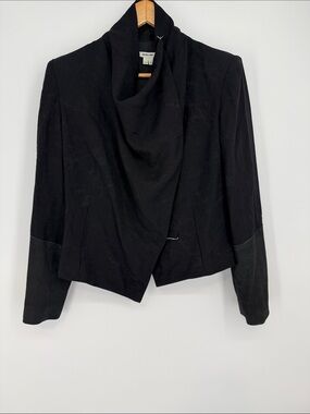 Helmut Lang Black Draped Collar Blazer Jacket